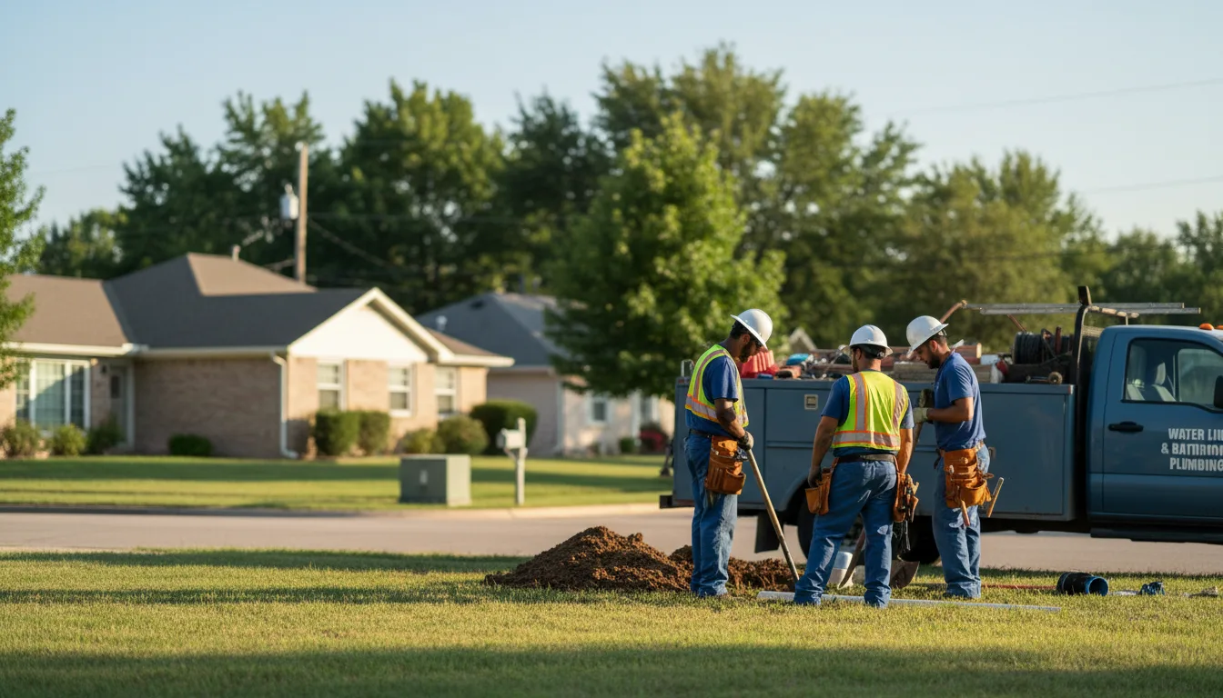Residential water line and bathroom plumbing service in Cecil, AR